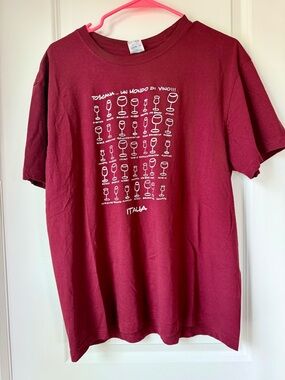 Unbranded Women’s Short Sleeve Tee - Burgundy Italia Wine Graphic